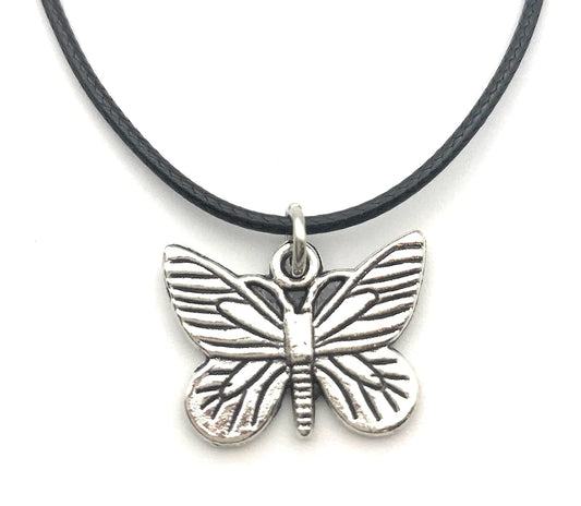 Butterfly Pendant Cotton Cord Necklace from Scott D Jewelry Designs