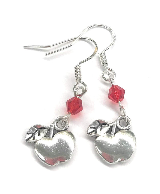 Apple Charm Dangle Earrings from Scott D Jewelry Designs