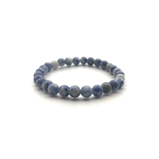 Sodalite Gemstone Beaded Stretch Bracelet by Scott D Jewelry Designs