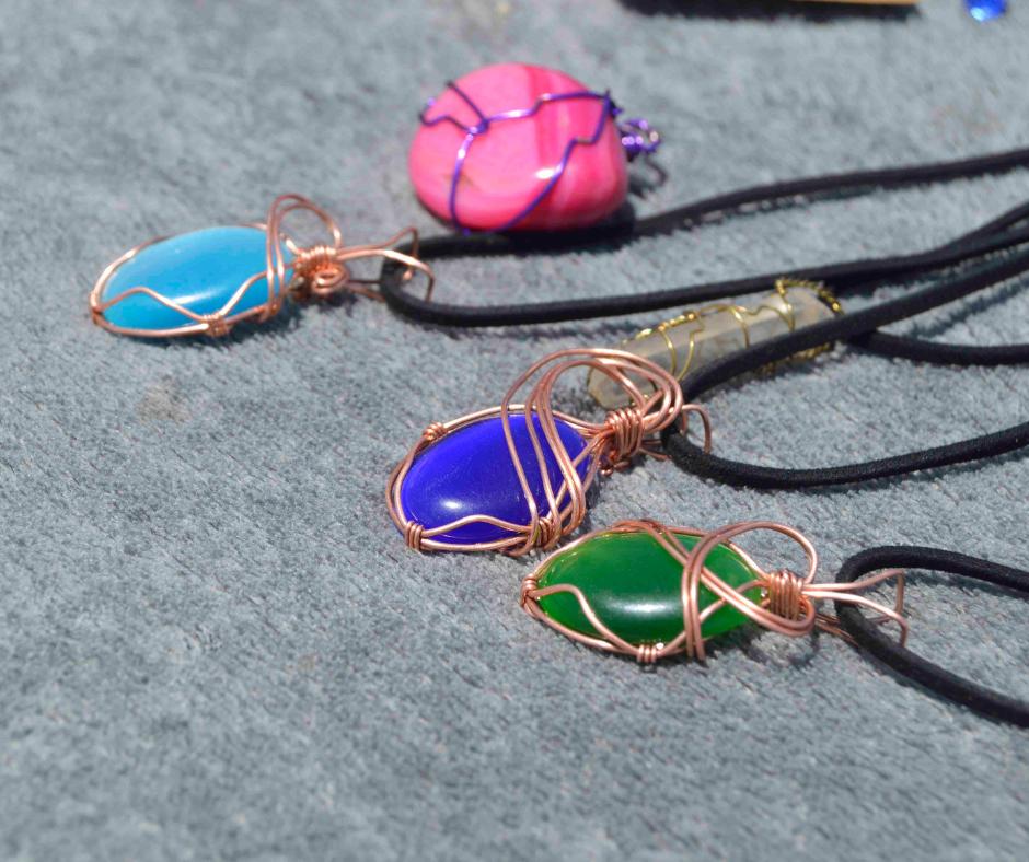 Wire Wrapped Beads on Cotton Cord from Scott D Jewelry Designs