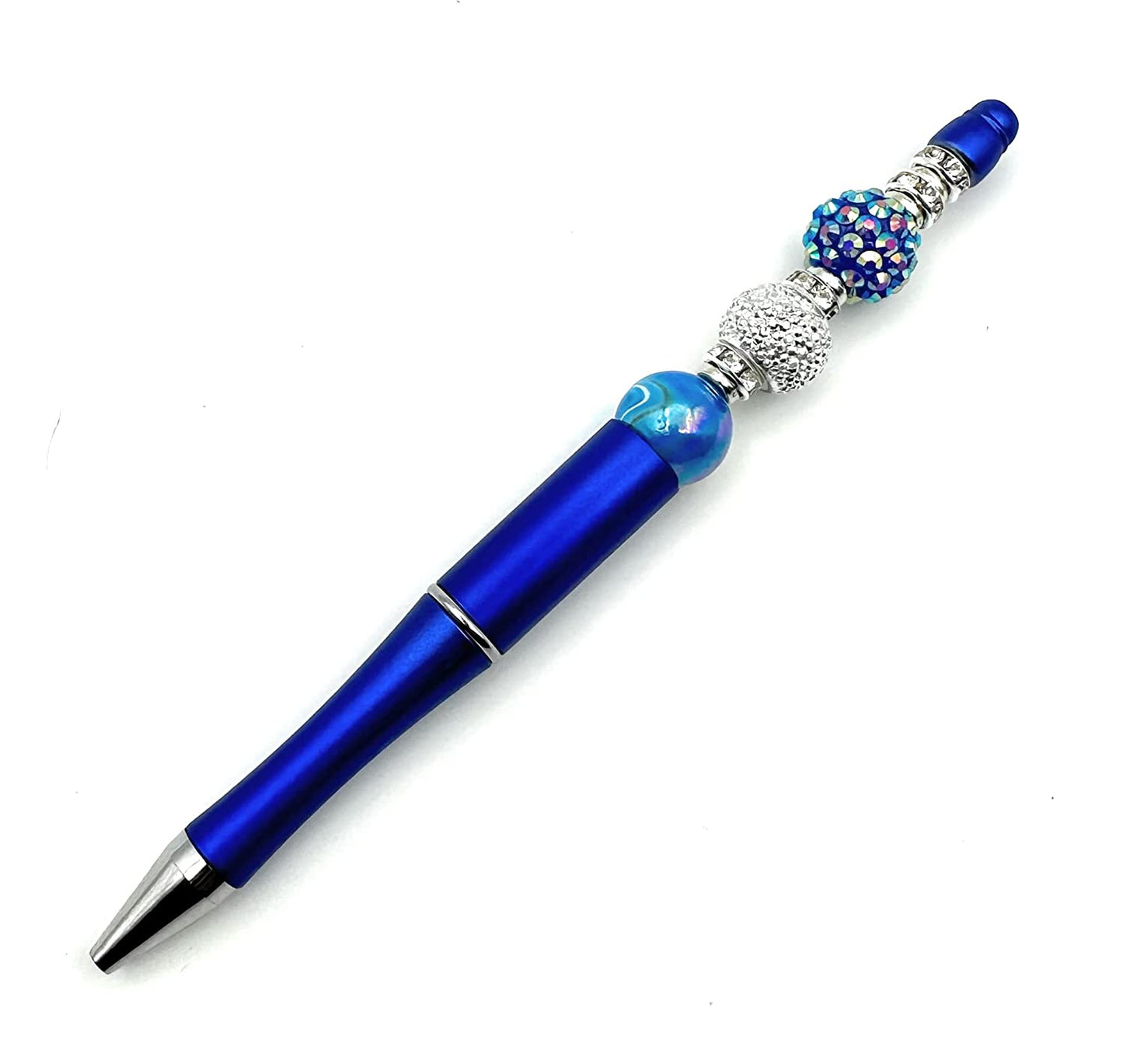 Blue Beaded Ink Pen from Scott D Jewelry Designs