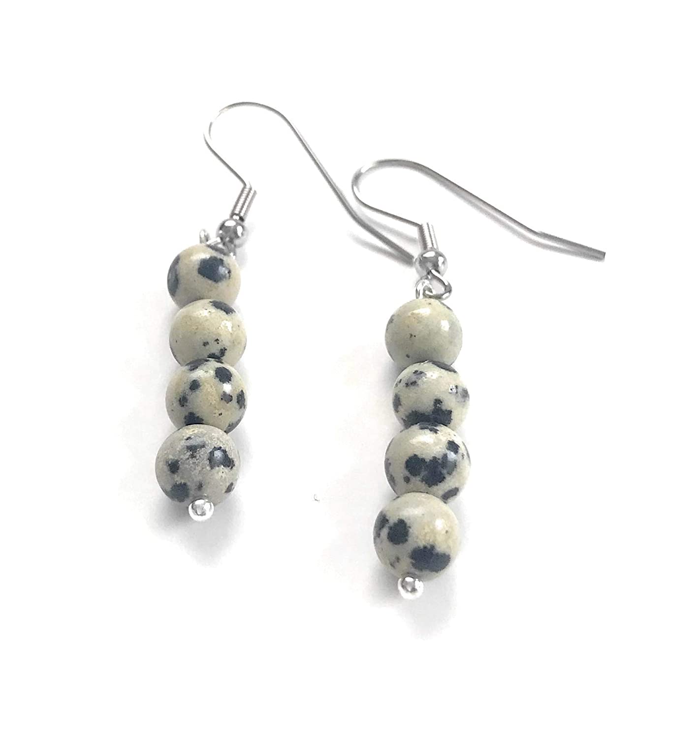 Dalmatian Gemstone Beaded Earrings from Scott D Jewelry Designs