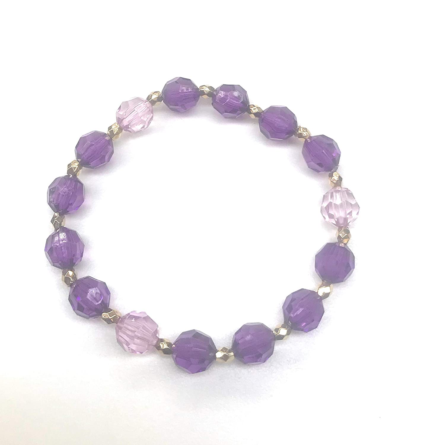 Shades of Purple Beaded Stretch Bracelet from Scott D Jewelry Designs
