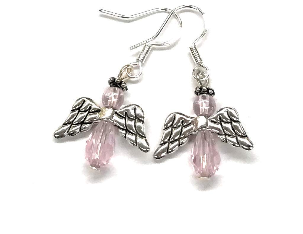 Pink Angel Dangle Earrings