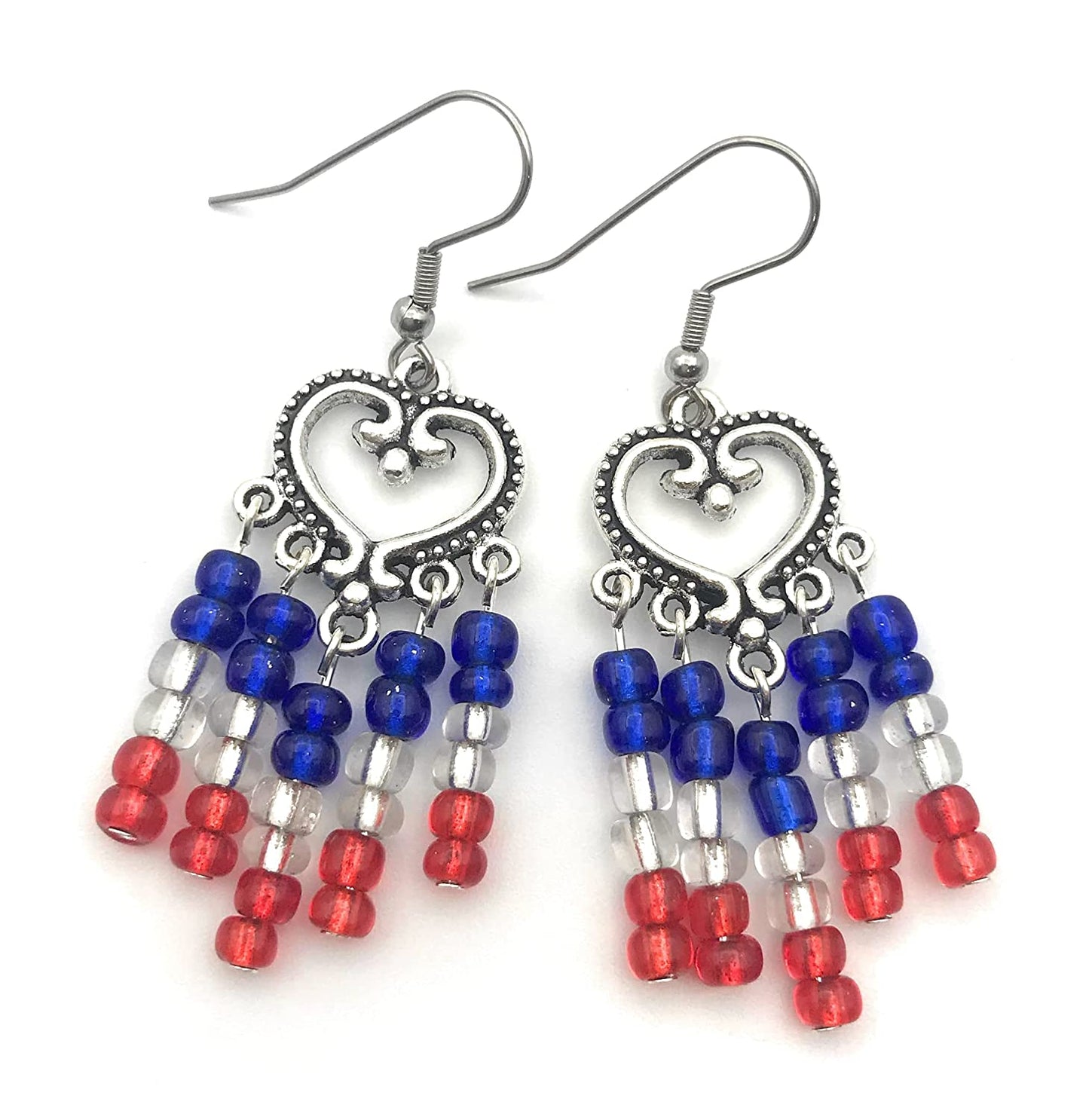 Red White and Blue Earrings from Scott D Jewelry Designs