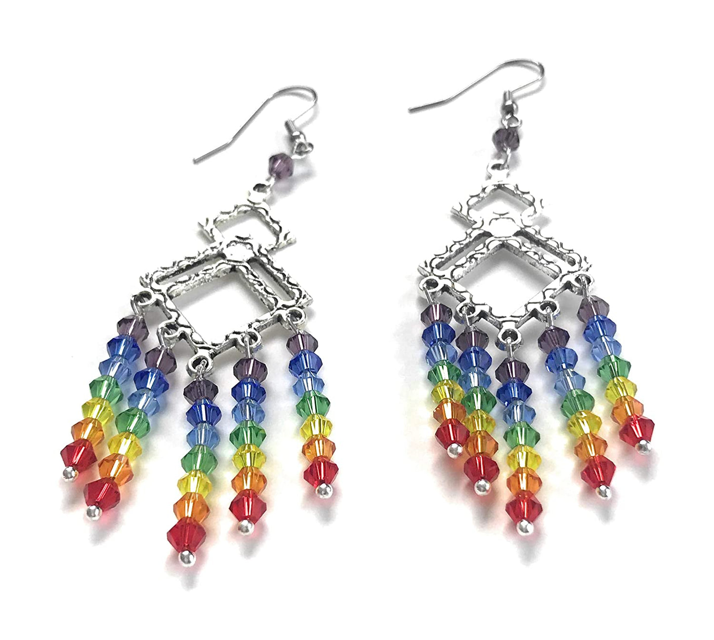 Rainbow Beaded Earrings