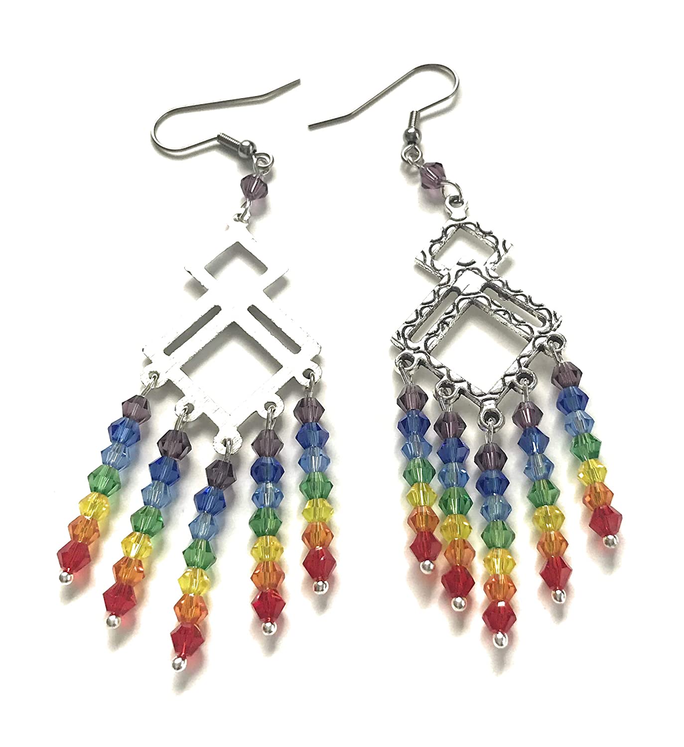 Rainbow Beaded Earrings