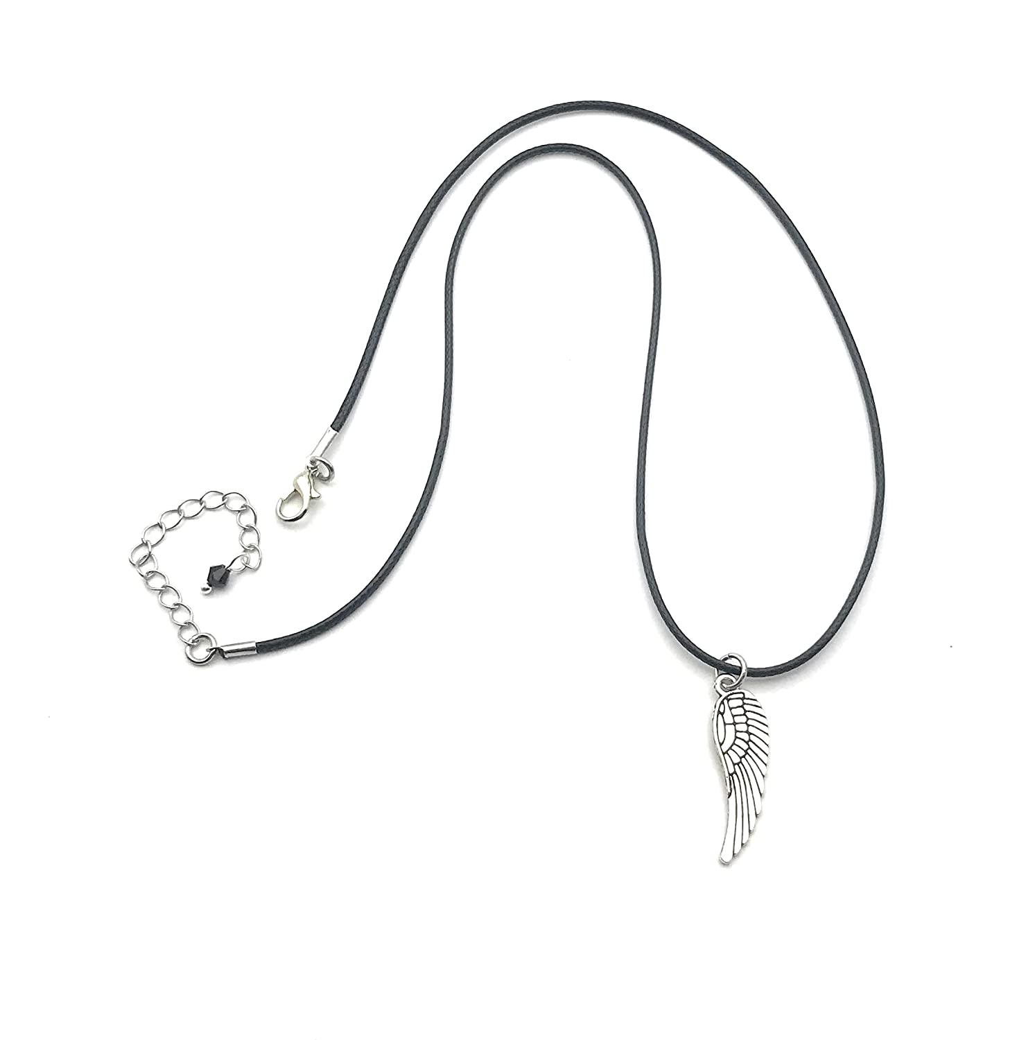Antique Silver Angel Wing Pendant Necklace at D Jewelry Designs