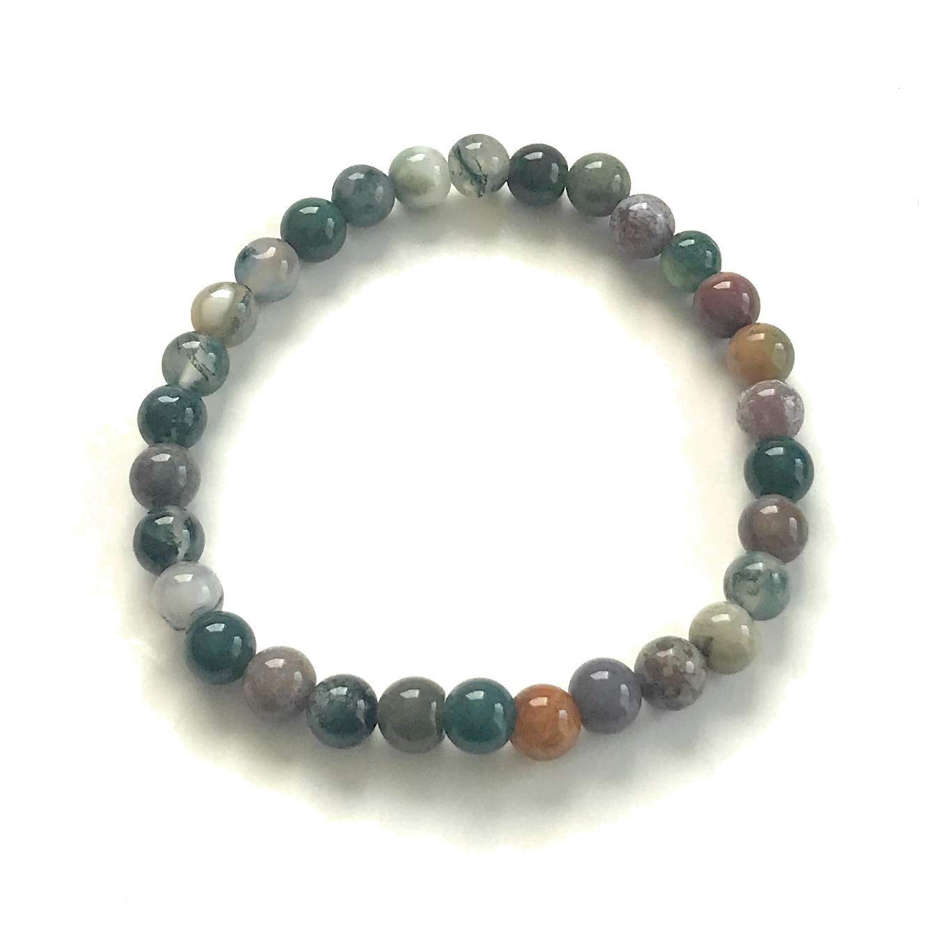 Multi Color Agate Gemstone Beaded Stretch Bracelet Top View from Scott D Jewelry Designs