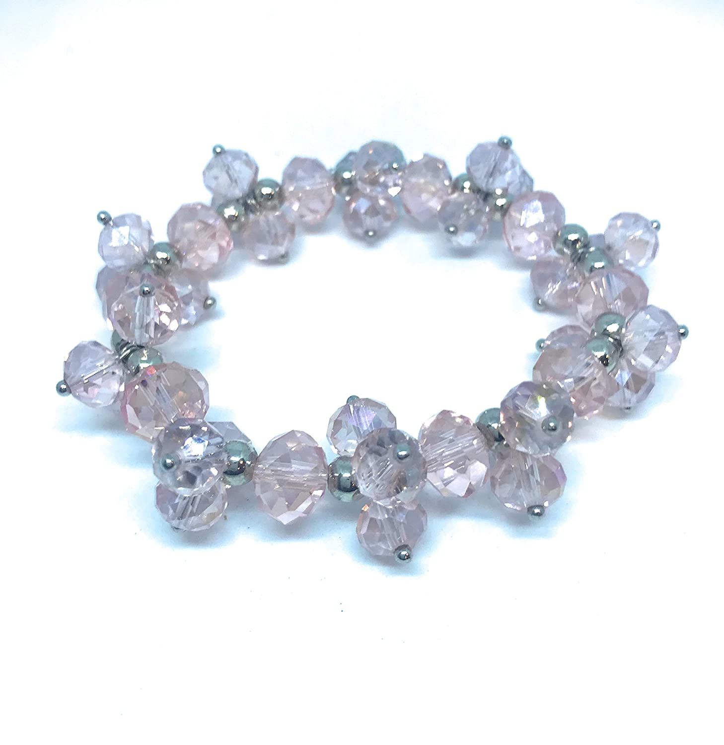 Pink Beaded Cluster Stretch Bracelet from Scott D Jewelry Designs