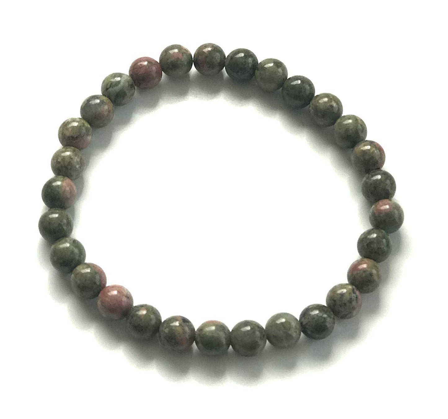 Unakite Gemstone Beaded Stretch Bracelet from Scott D Jewelry Designs